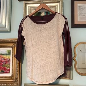 J. Crew color block striped baseball tee
